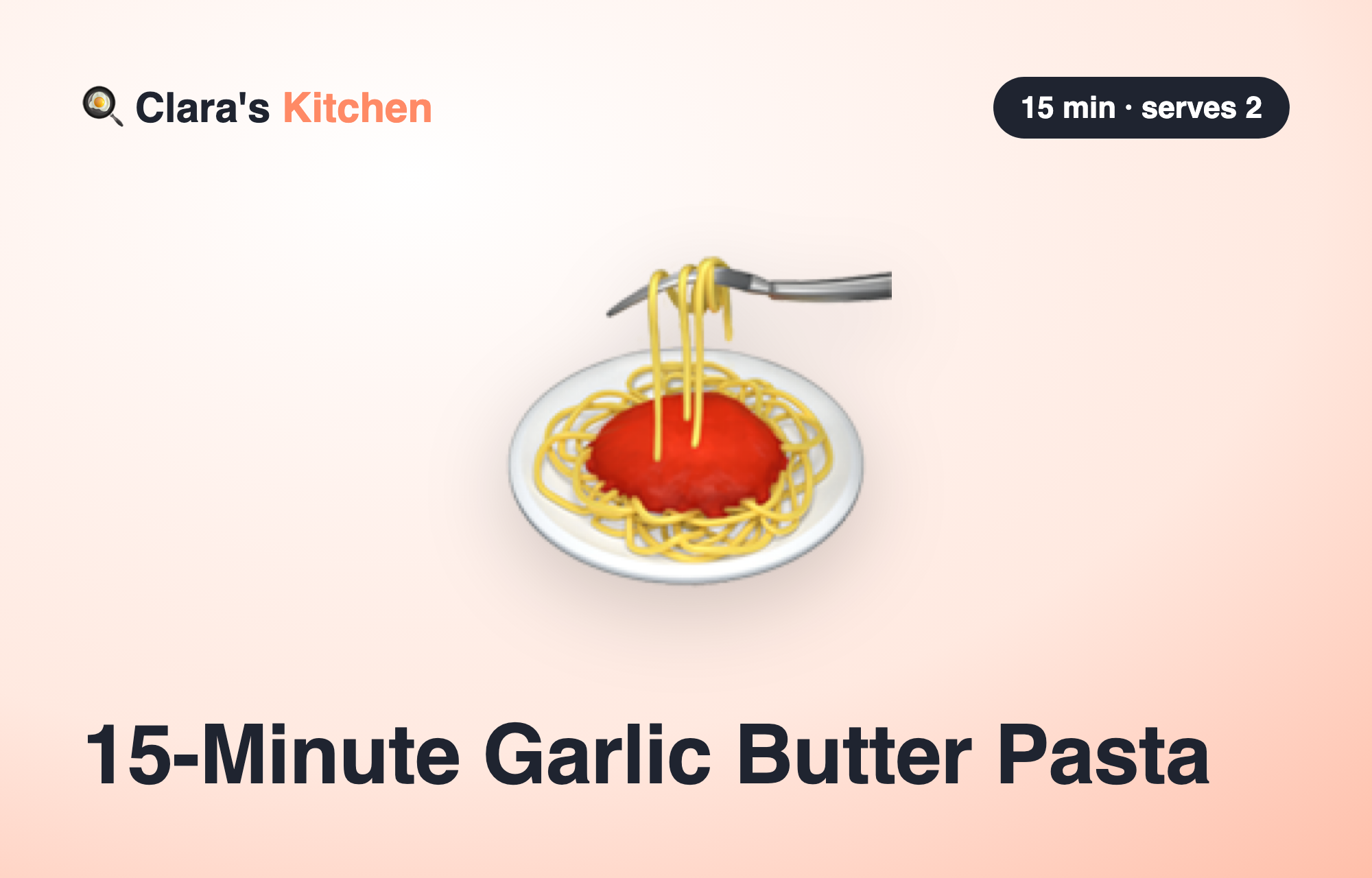 Garlic butter pasta